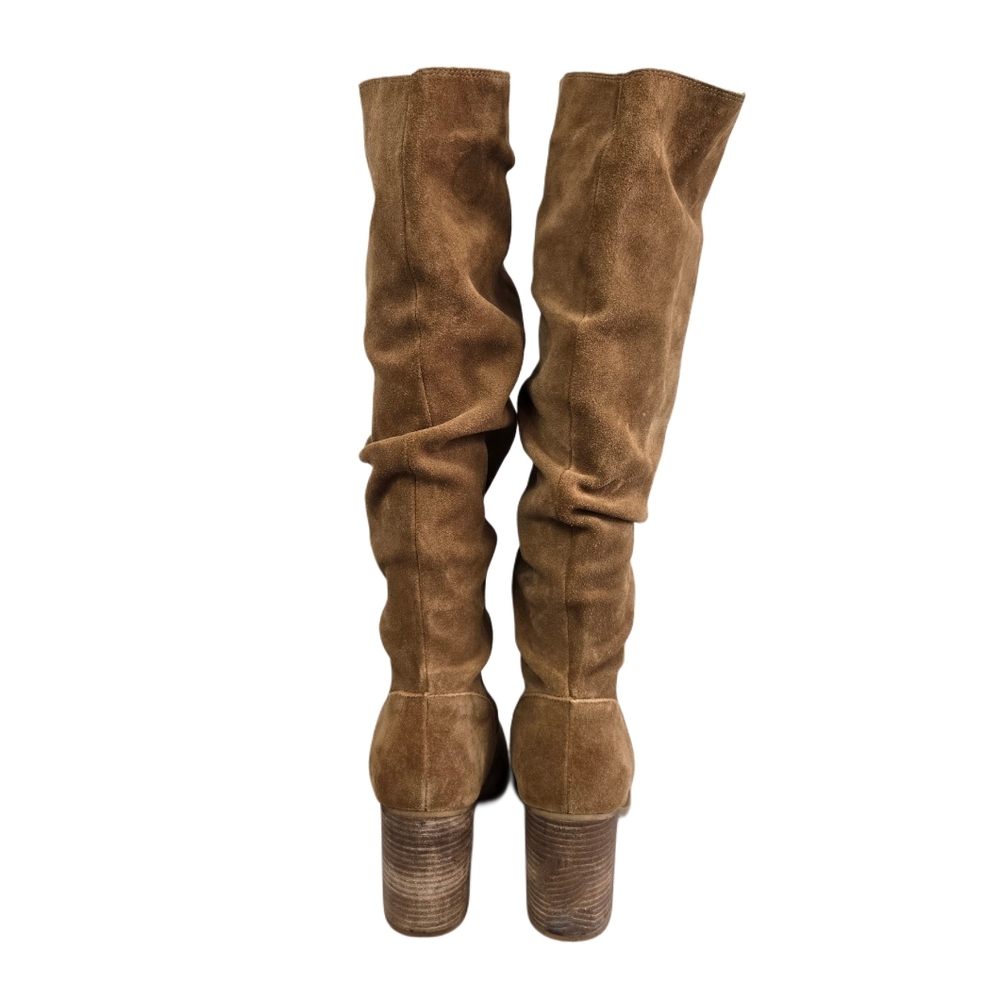 Steve Madden Savas Slouchy Heeled Suede Leather Tall Boots - Picture 5 of 8